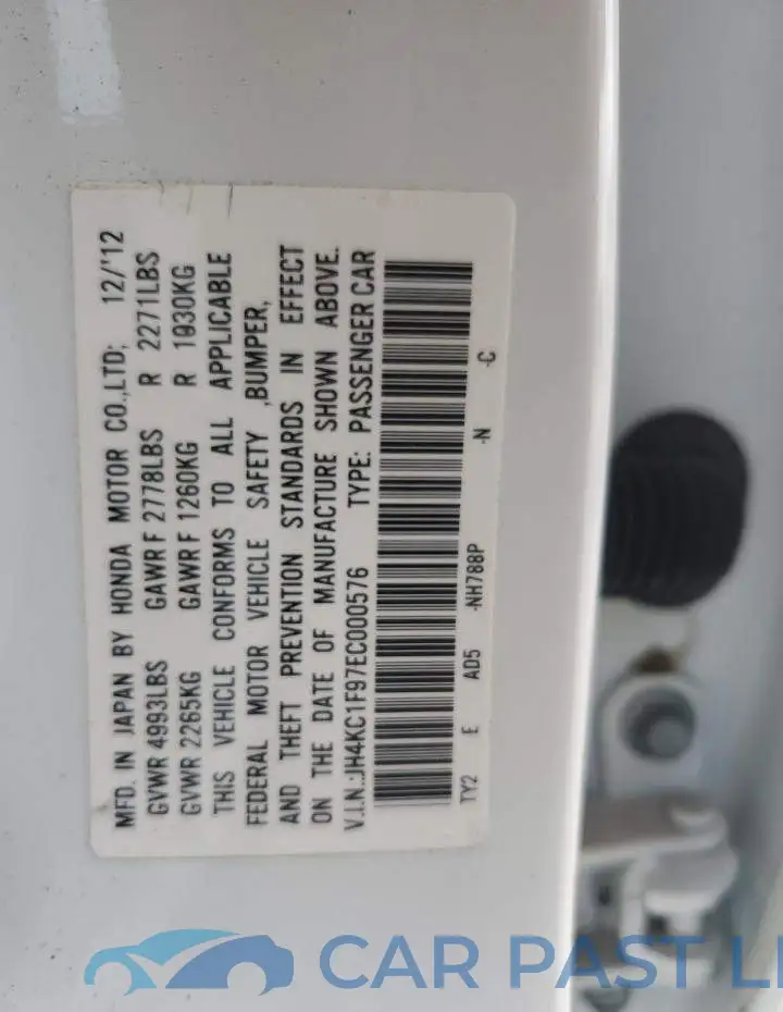 JH4KC1F97EC000576# 12