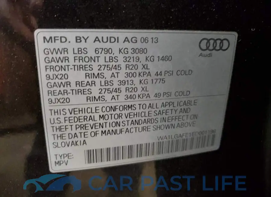 WA1LGAFE1ED001198# 12