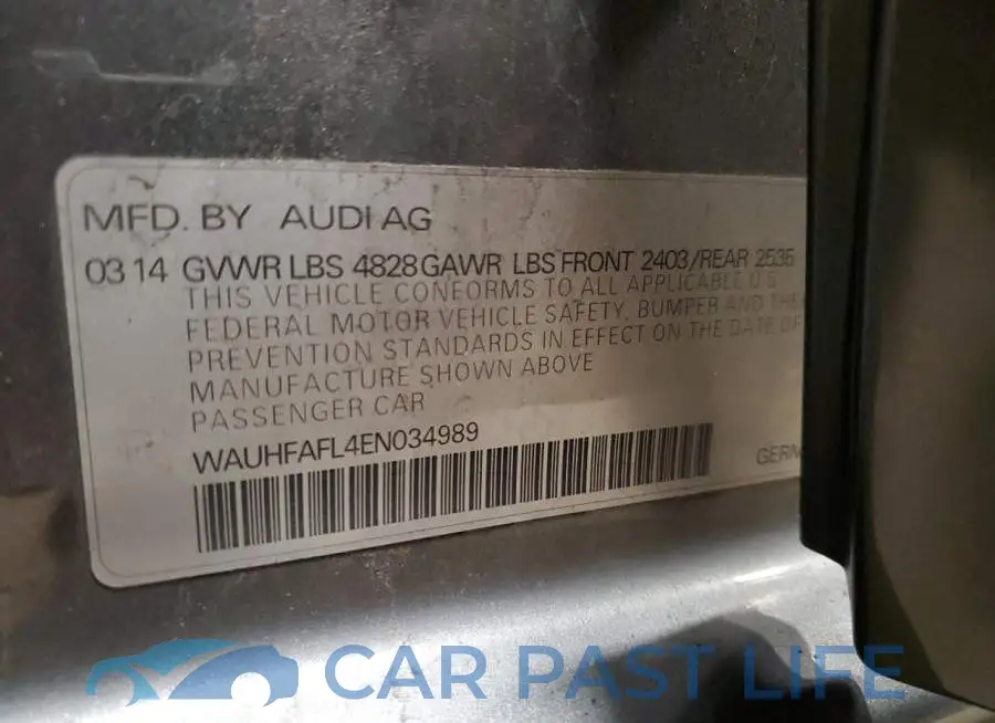 WAUHFAFL4EN034989# 13