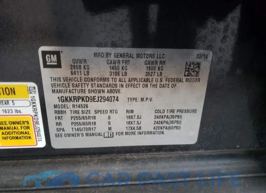 1GKKRPKD9EJ294074# 13