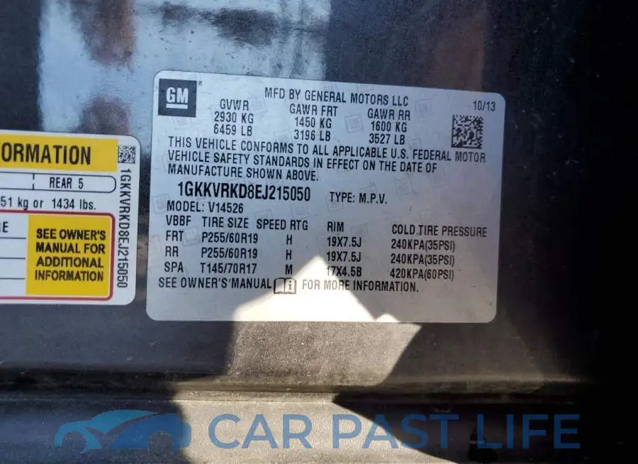 1GKKVRKD8EJ215050# 13