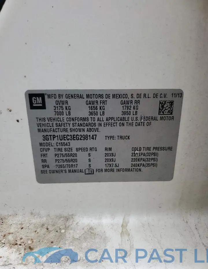 3GTP1UEC3EG298147# 12