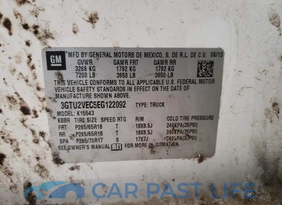 3GTU2VEC5EG122092# 12
