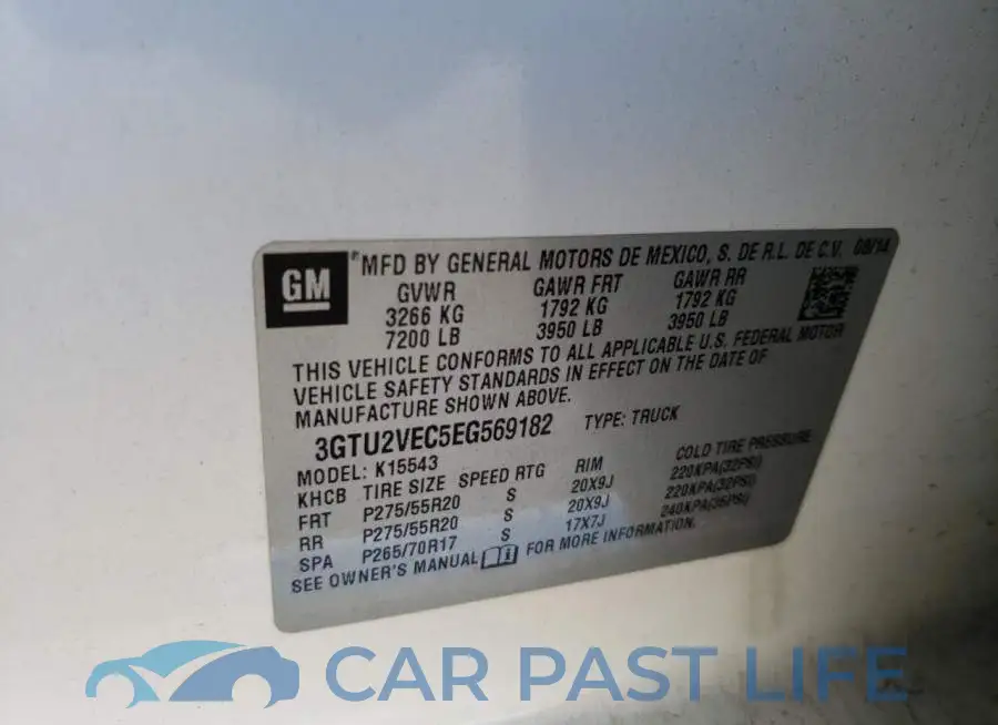 3GTU2VEC5EG569182# 12