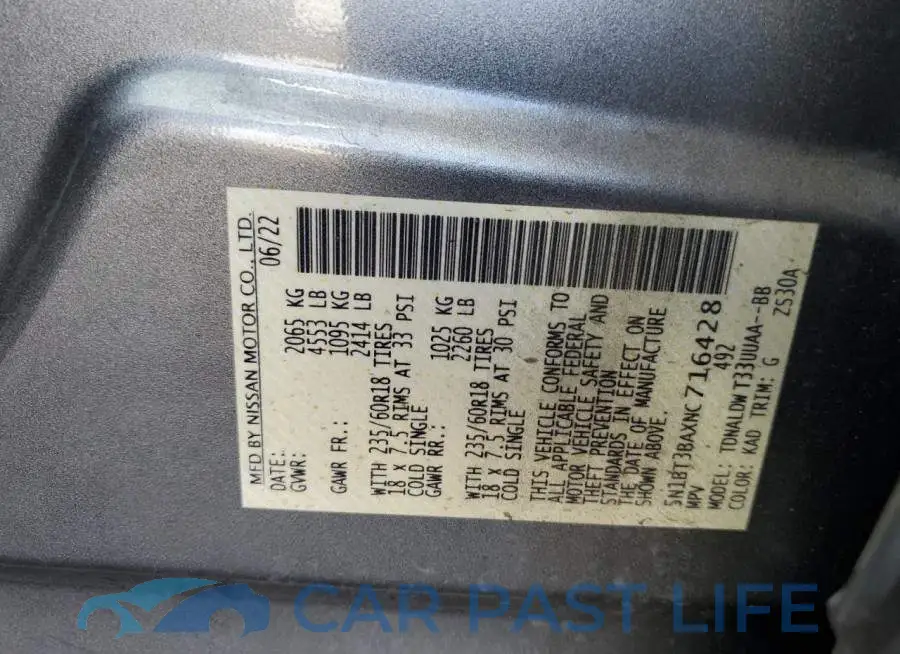 5N1BT3BAXNC716428# 12