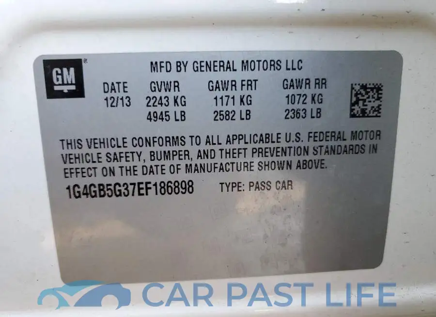 1G4GB5G37EF186898# 12