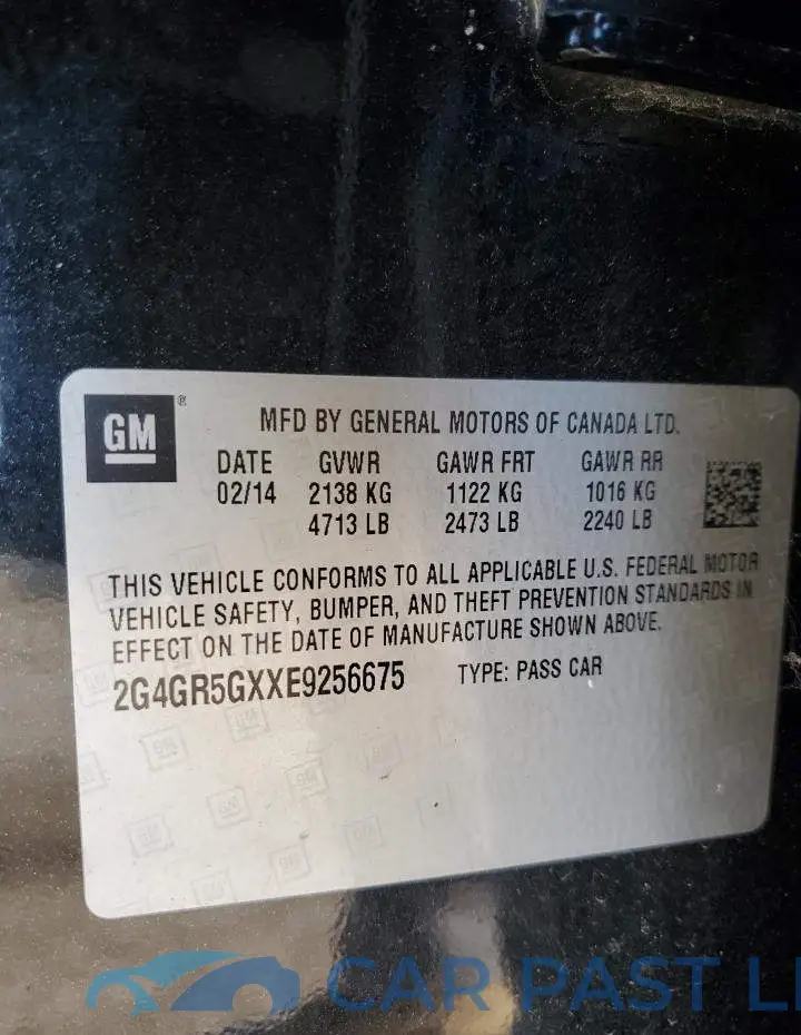 2G4GR5GXXE9256675# 12