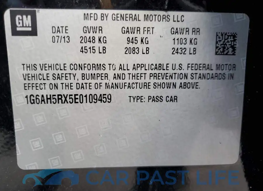 1G6AH5RX5E0109459# 12