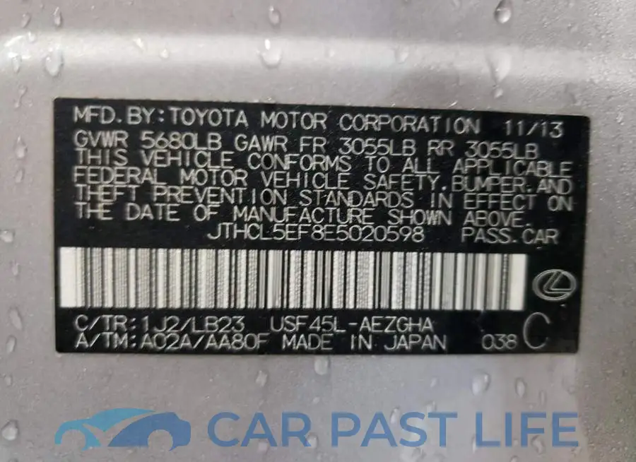 JTHCL5EF8E5020598# 13