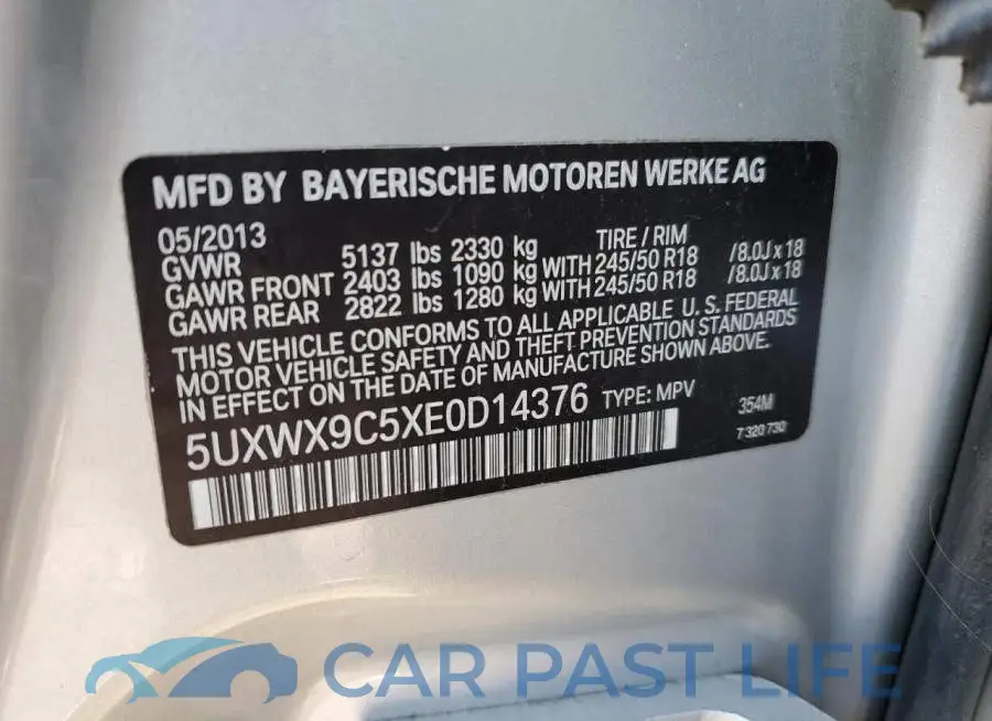 5UXWX9C5XE0D14376# 13