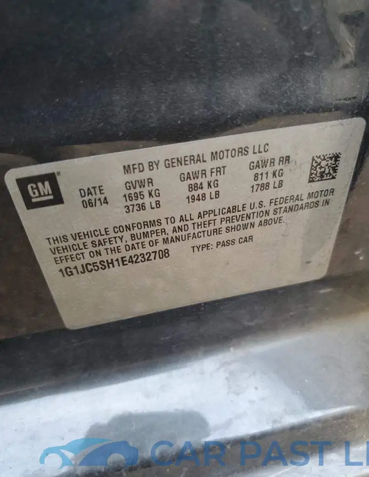 1G1JC5SH1E4232708# 12