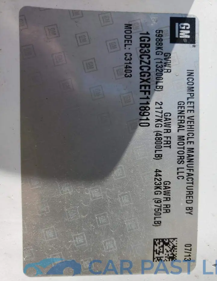 1GB3CZCGXEF118910# 10