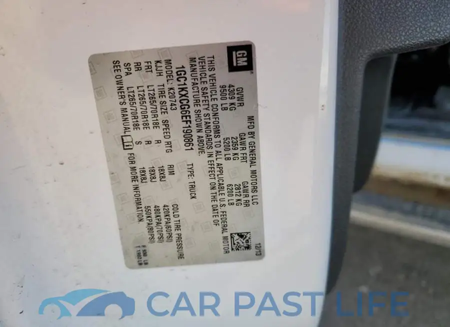 1GC1KXCG6EF190861# 12