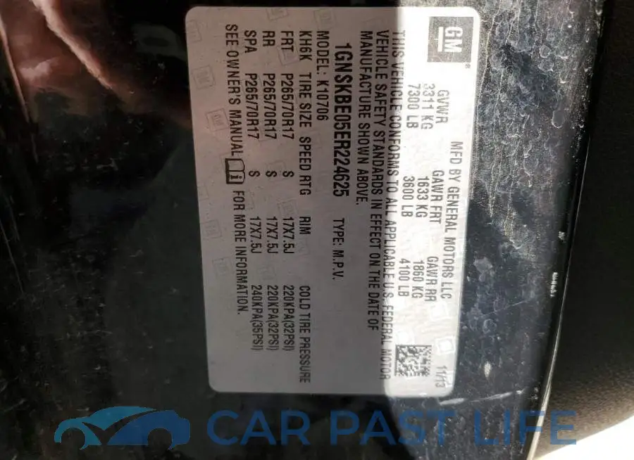 1GNSKBE05ER224625# 14