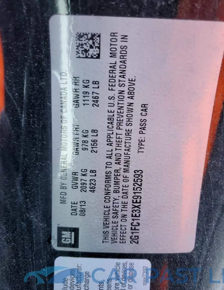 2G1FC1E3XE9152593# 12