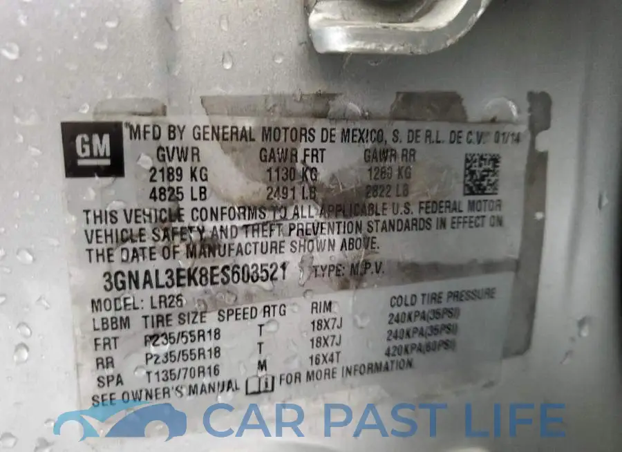 3GNAL3EK8ES603521# 13