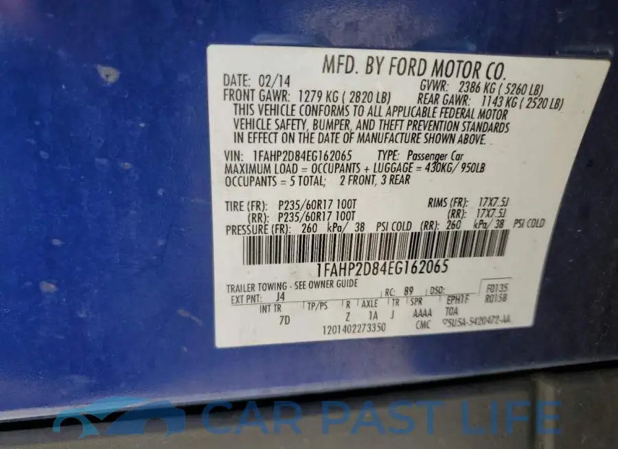 1FAHP2D84EG162065# 12