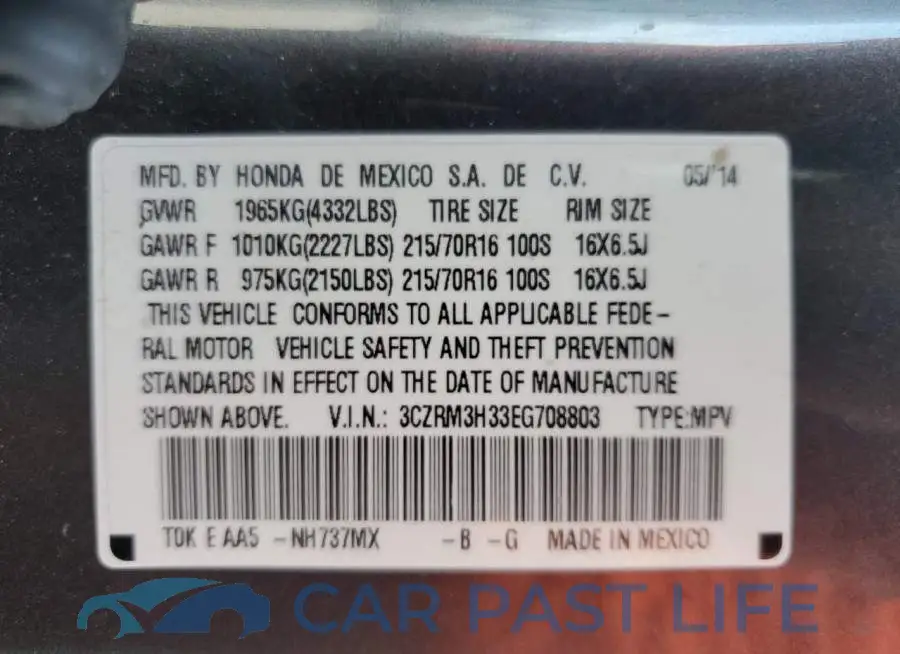3CZRM3H33EG708803# 12