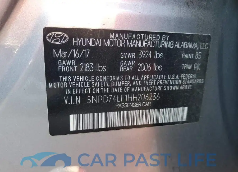 5NPD74LF1HH206236# 12