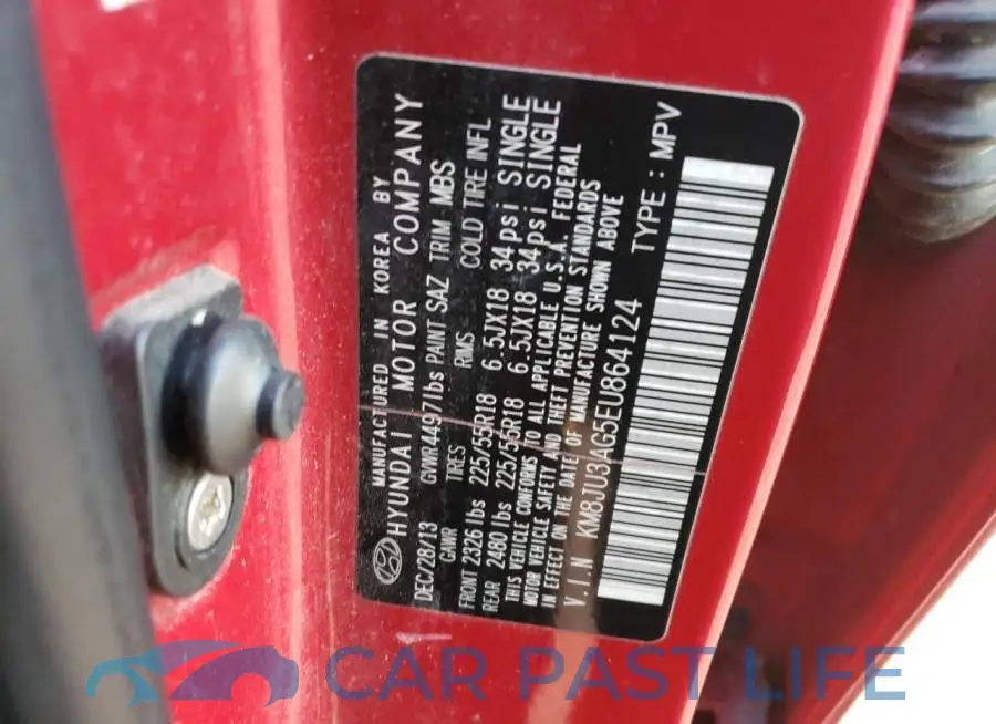 KM8JU3AG5EU864124# 12