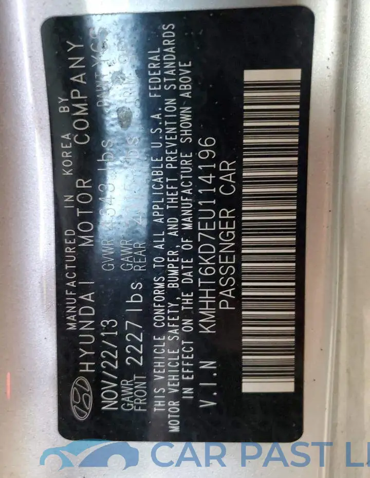 KMHHT6KD7EU114196# 12