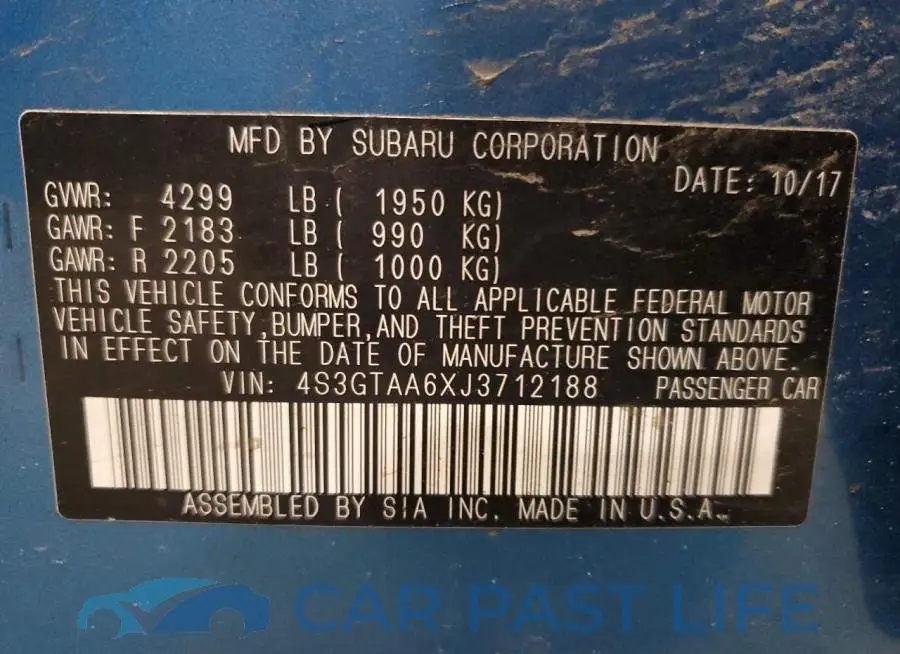 4S3GTAA6XJ3712188# 13