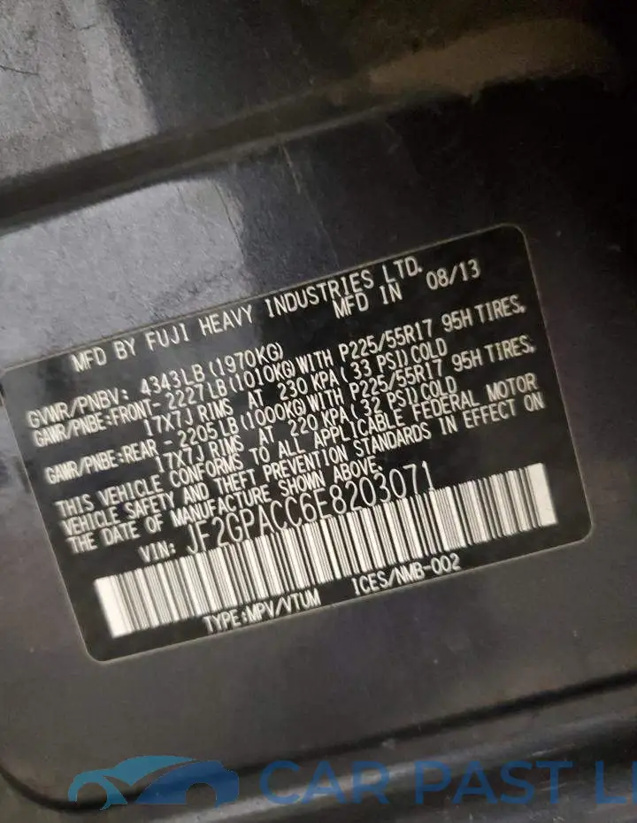 JF2GPACC6E8203071# 12