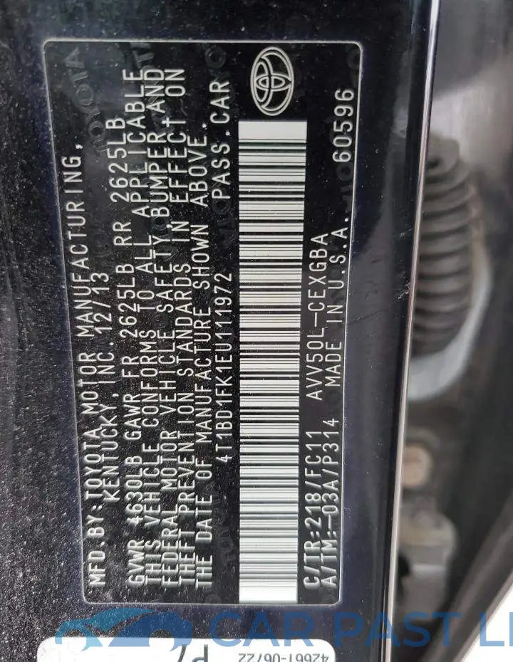 4T1BD1FK1EU111972# 12