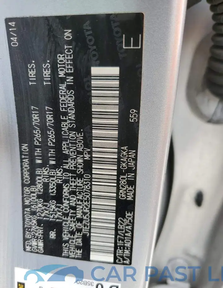 JTEZU5JR2E5078310# 13