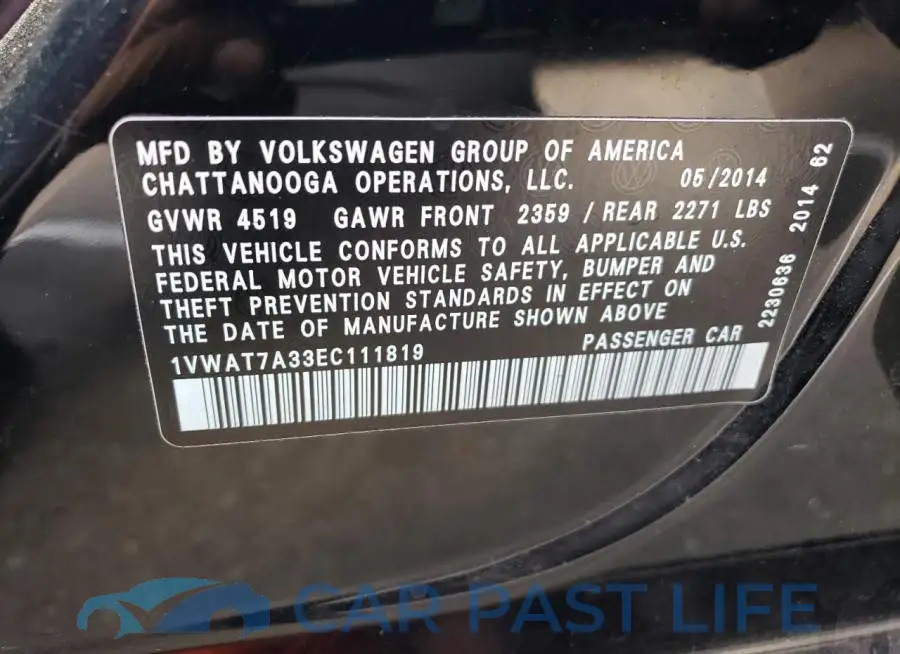 1VWAT7A33EC111819# 12