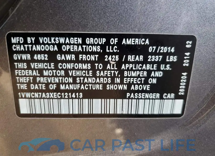 1VWCN7A3XEC121413# 13