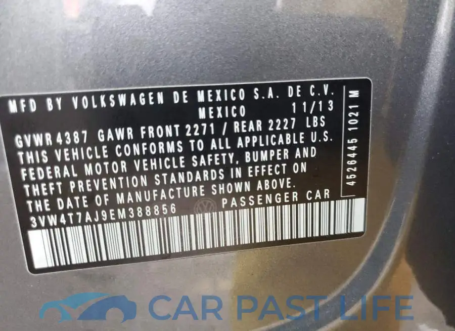 3VW4T7AJ9EM388856# 12