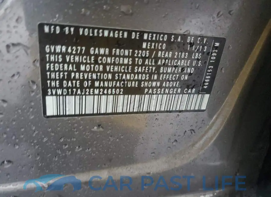 3VWD17AJ2EM246502# 12