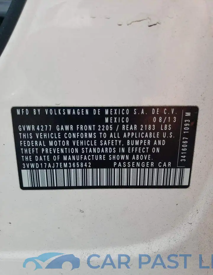 3VWD17AJ7EM365842# 12