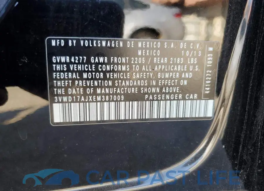 3VWD17AJXEM387009# 12