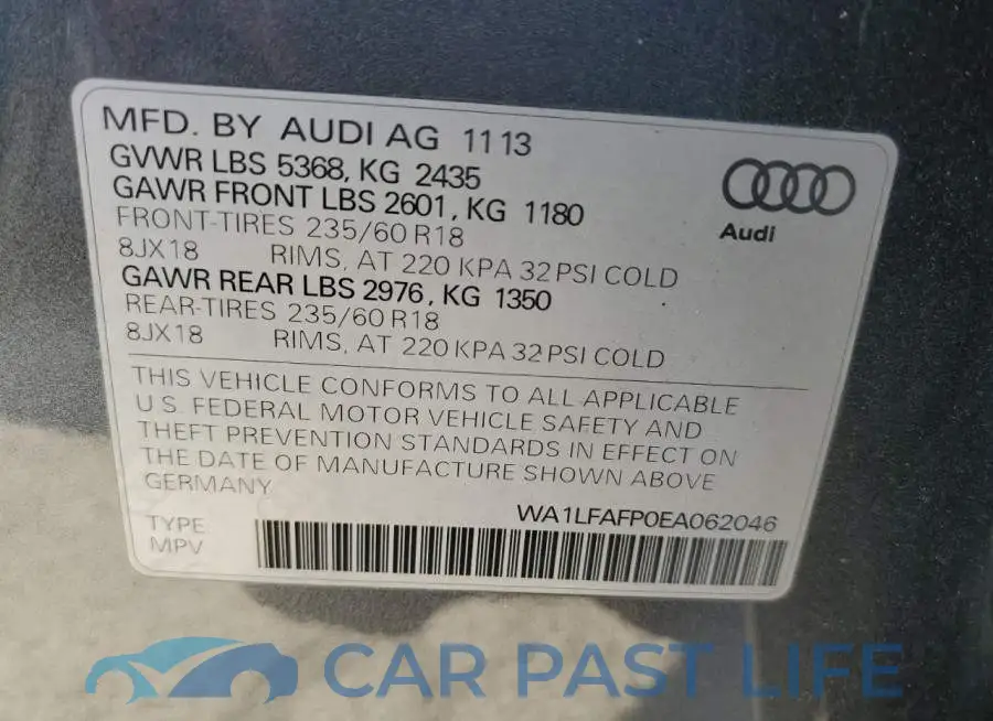 WA1LFAFP0EA062046# 12