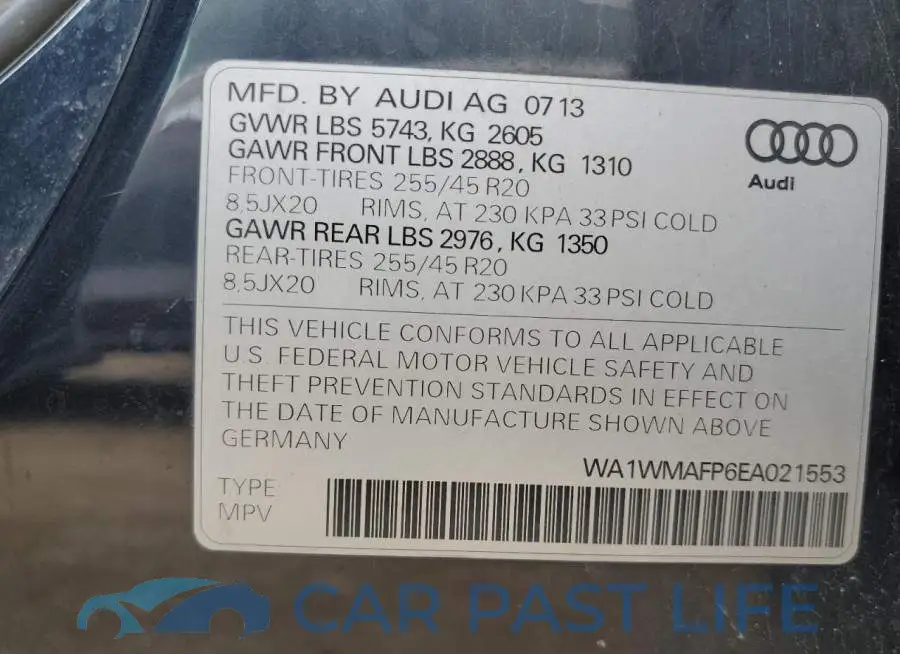 WA1WMAFP6EA021553# 13
