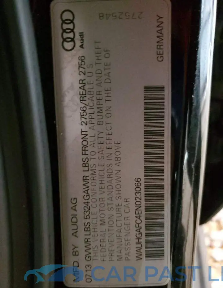 WAUHGAFC4EN023066# 13