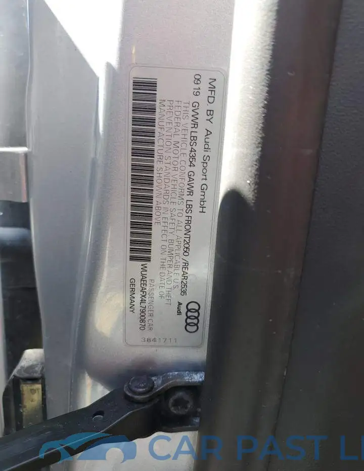 WUAEEAFX4L7900870# 12