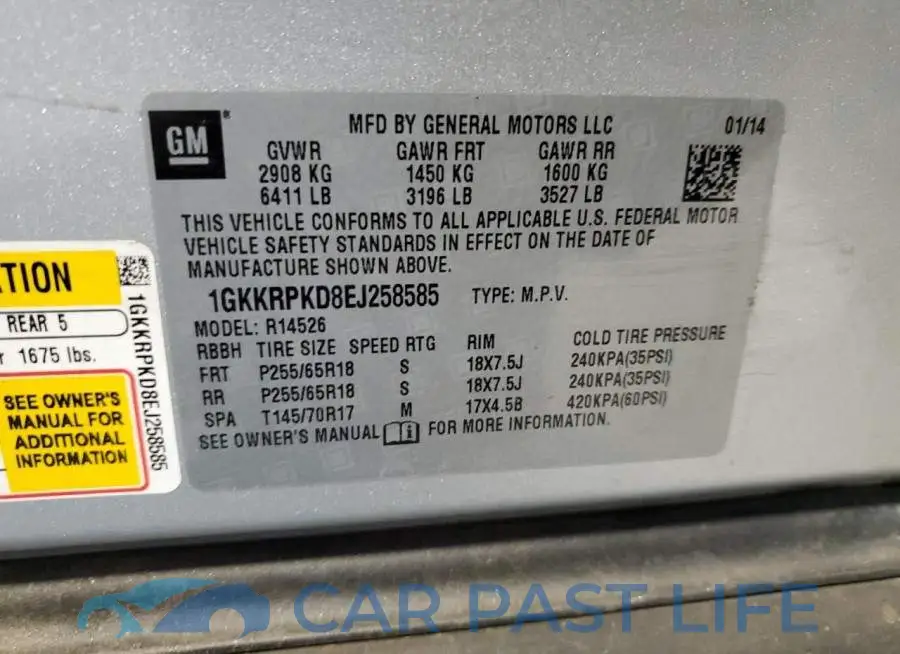1GKKRPKD8EJ258585# 13