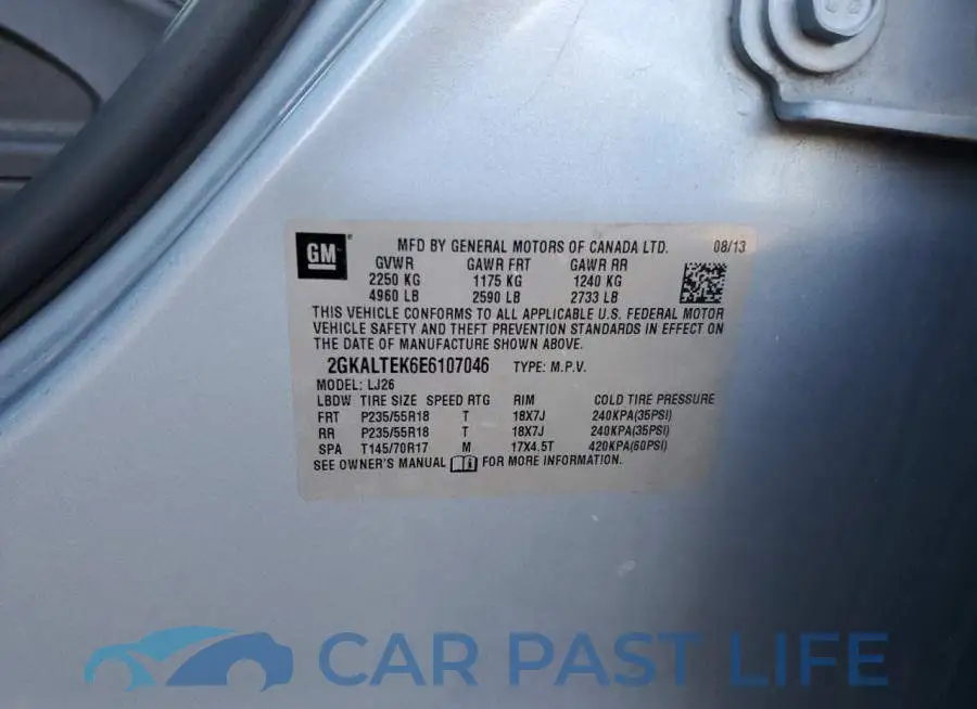 2GKALTEK6E6107046# 12