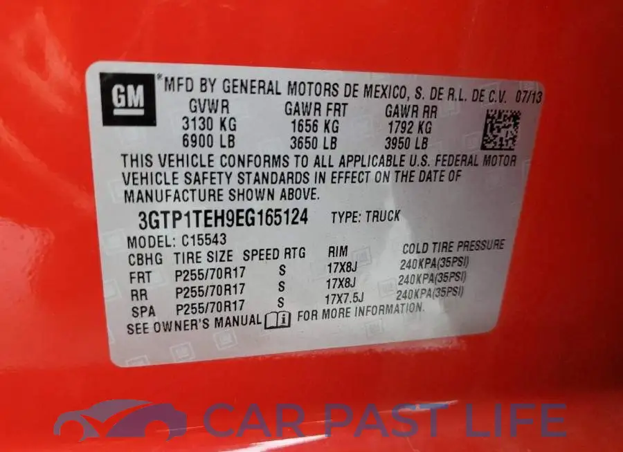 3GTP1TEH9EG165124# 13