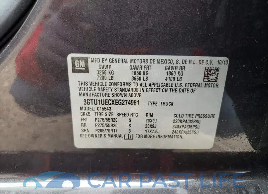 3GTU1UECXEG274981# 12