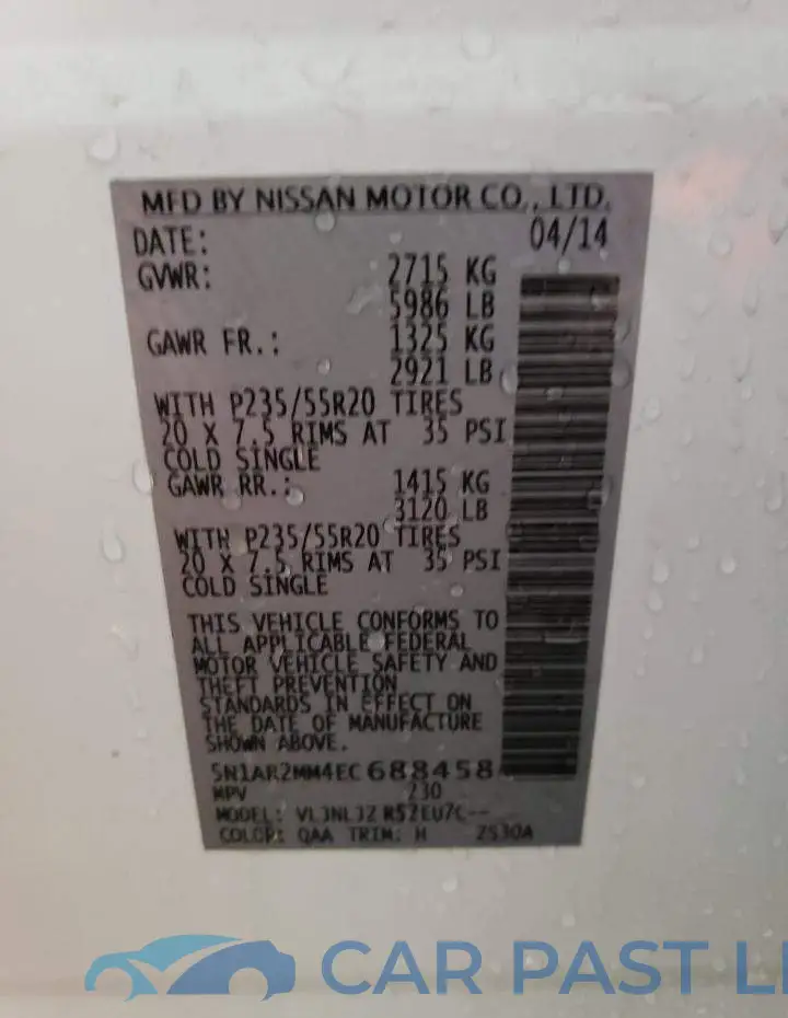 5N1AR2MM4EC688458# 13