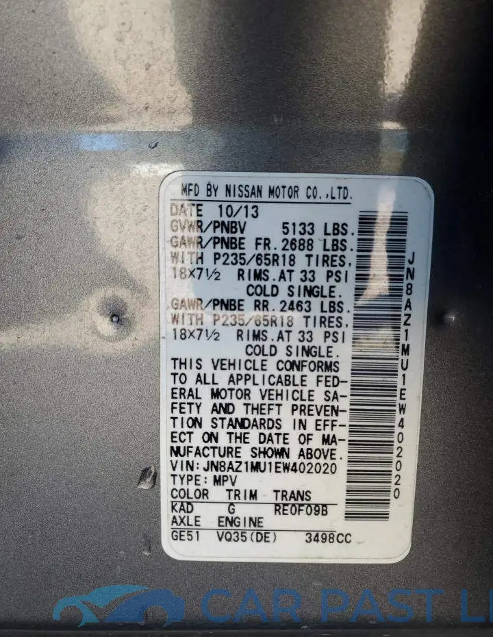 JN8AZ1MU1EW402020# 13