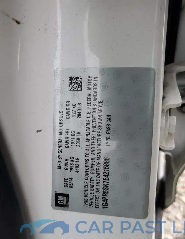 1G4PR5SK7E4215886# 13