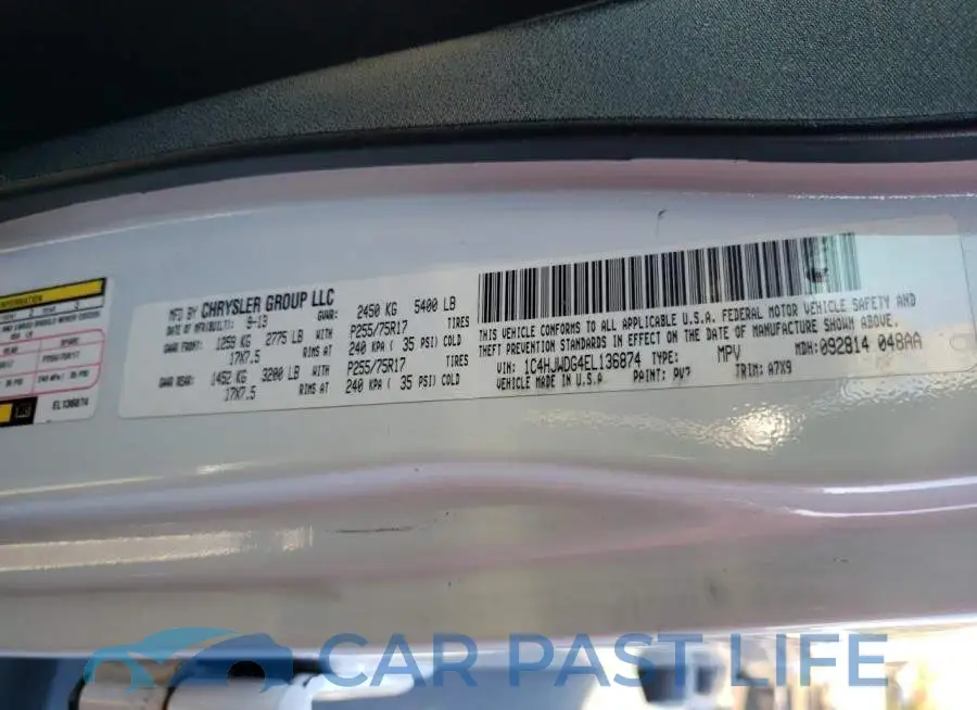 1C4HJWDG4EL136874# 12