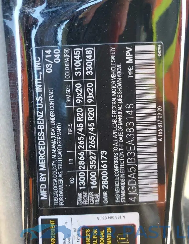 4JGDA5JB3EA383148# 13