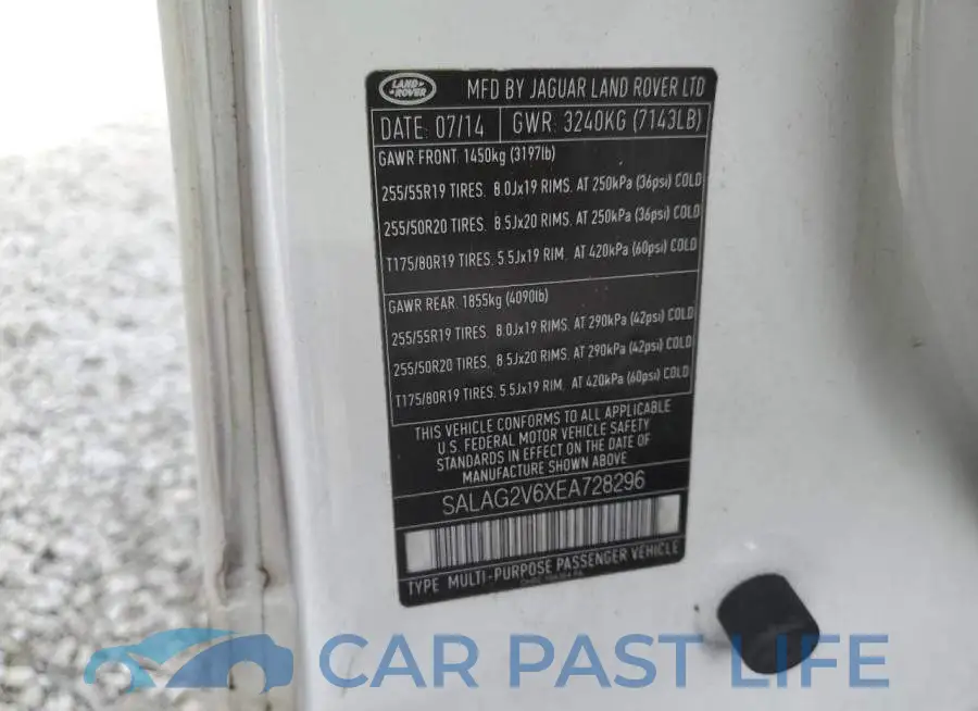 SALAG2V6XEA728296# 13