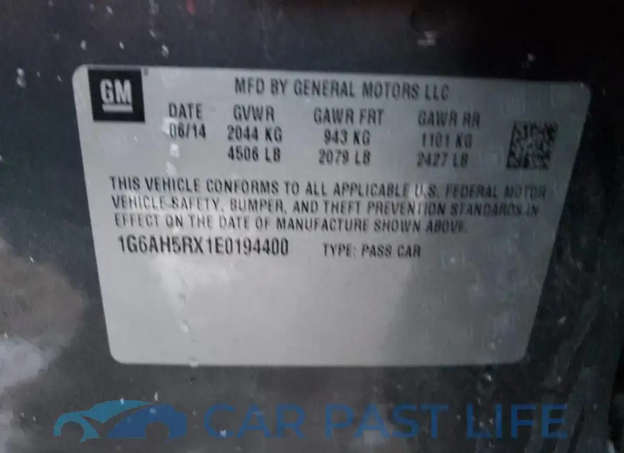 1G6AH5RX1E0194400# 12
